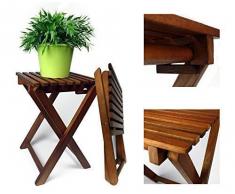 2er Set Klapphocker Lina Beistelltisch Gartenhocker aus Eukalyptusholz