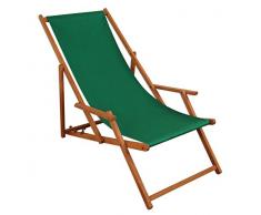 Liegestuhl Sonnenliege grün Gartenliege Holz Deckchair Strandstuhl Massivholz Gartenmöbel 10-304