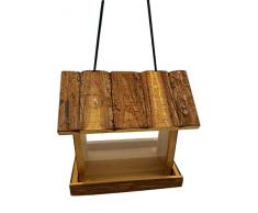 Dehner Natura Wildvogel-Futterhaus Arizona, ca. 21 x 21 x 17 cm, Tannenholz, braun