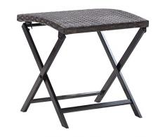 vidaXL Klapphocker Klappbar Hocker Gartenhocker Sitzhocker Gartenmöbel Rattanhocker Fußhocker Garten Terrasse Poly Rattan Braun 44x44x40cm