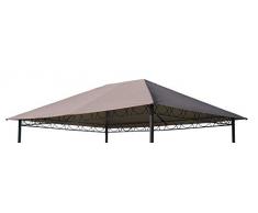 QUICK STAR Ersatzdach 3x4m Stil Pavillon Taupe Ersatzplane Ersatzbezug