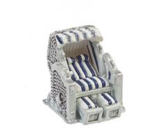 Strandkorb blau-weiß 3,5 x 3,5 cm