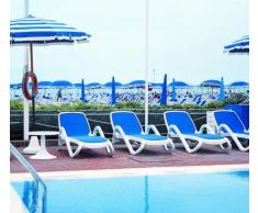 Beauty.Scouts Gartenliege Stapelliege Well Being Liege Rolliege Stettin - Weiss/Blau