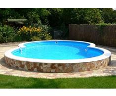 Summer Fun Stahlwandbecken Kreta Exklusiv achtform 3,60m x 6,25m x 1,20m Folie 0,6mm Einzelbecken Pool Achtformpool ohne Zubehör / 360 x 625 x 120 cm Stahlwandpool