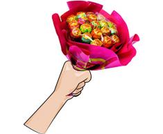 Chupa Chups Lutscher Blumenstrauss, Geschenk-Idee: Geburtstag + Jahrestag + Valentinstag, 6 fruchtige Lolli-Sorten