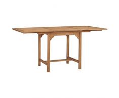 Tidyard Ausziehbarer Gartentisch Balkontisch Holztisch Esstisch Gartentisch (110-160)×80×75 cm Massivholz Teak