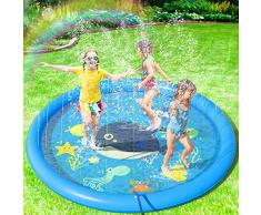 Peradix Splash Pad,Sprinkler Play Matte,170cm Sommer Garten Wasserspielzeug Kinder Baby Pool Pad Spritzen für Outdoor Familie Aktivitäten/Party/Strand/Kinder, Haustiere - Nicht aufblasbar