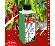 GREEN24 Chilidünger Paprikadünger Spezial Capsicum, zum düngen von Chili (Chilli) Peperoni Paprika und auch Tomaten, Flüssig - Dünger der Profi Linie