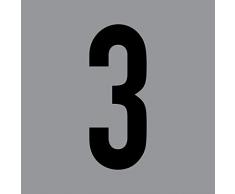 GreenIT 18cm DIN 1451 Wunsch Ziffer Zahl Nummer Hausnummer Aufkleber Tattoo Deko Folie Tür Fenster Lampe (schwarz, 3)