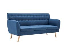 Galapara Sofa 3-Sitzer | Stoff Couch | Wohnzimmer Stoffsofa | Polstersofa Holz Sitzmöbel Möbel Wohnzimmer | Sitzbank Loungebank Loungesofa | Stoffbezug mit MDF-Rahmen 172x70x82 cm