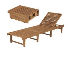 Tidyard Klappbar Liegestuhl Sonnenliege Holz Wetterfest, Gartenliege Relaxliege Holzliege, Verstellbar Rückenlehne für Garten Terrasse Schwimmbad, 200x61x30/86 cm