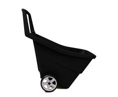 Ondis24 Gartenschubkarre 95 L Trolley mit Griff Zweirad Kunststoff Outdoor (Schwarz)