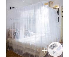 Moskitonetz Mückennetz für Doppelbetten 220×200×200cm Tragbar für Reise Zuhause mit Schraubhaken Aufhängeschnur (220×200×200cm)