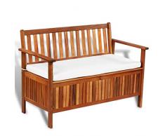 Festnight Aufbewahrungsbank Sitzbank mit Stauraum | Gartenbank Flurbank Bank aus Massives Akazienholz | Truhenbank Parkbank Holzbank 120 x 63 x 84 cm