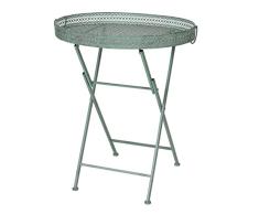 Mendler Klapptisch HWC-C39, Gartentisch, klappbar Metall antik-grün
