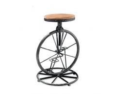 AJZXHE Retro Alter hölzerner Barhocker-Barhocker-Hochstuhl kreativer Stuhl-Schmiedeeisen-Barhocker