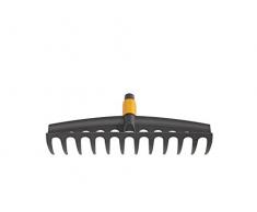 Fiskars Rechen mit 12 Zinken, Werkzeugkopf, Breite: 41 cm, Glasfaserverstärkte Kunststoffzinken, Schwarz/Orange, QuikFit, 1000643