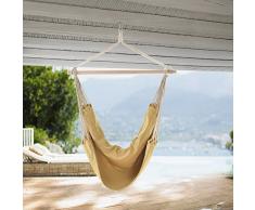 [casa.pro]® Hängesessel XXL Hängestuhl 2 Personen Hängesitz bis 150 kg Baumwolle Hängematte inkl. 360° Swivel Hängeschaukel Beige