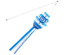 CIM Windsack - Stock-Windsack Maritim Blau - Abmessung Windsack: 45cm x 15cm x 6cm - Abmessung Stock: 70cm inkl.Wirbelkarabiner