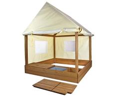 Meppi Sandkasten mit Dach und Seitenwänden - Stylische Sandkiste für Ihr Zuhause