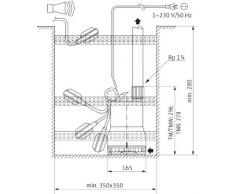 Wilo-Drain TMW 32/8, Schmutzwasser Tauchpumpe zur Förderung von klarem oder leicht verschmutztem Wasser aus Kellern, Behältern, Teichen oder Brunnen Kabellänge 4m, max. 9100l/h, max. 0, 7 bar, 370W