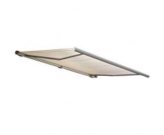 Mendler Elektrische Kassettenmarkise T122, Markise Vollkassette 4x3m ~ Polyester Creme, Rahmen grau