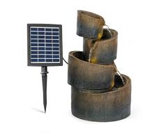 blumfeldt Mantua Kaskadenbrunnen Solarbrunnen Gartenbrunnen Zierbrunnen,Solarbetrieb,4 Kaskadenstufen,Indoor & Outdoor,Solarpanel: 9 V / 2,8 W / 17,5 x 14 cm,frostbeständig