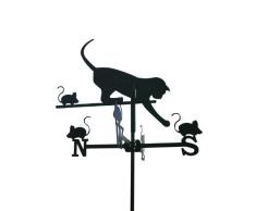 Svenska Wetterfahne Windfahne Windspiel Katze schwarz aus Stahl klein Höhe 72 cm