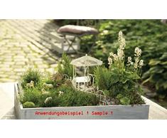 Minigarten, Steinbrunnen mit Metalldach Höhe ca. 13cm