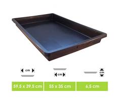 UDOPEA Manna Profi Pflanzschale 60 x 40 x 6,5 cm stabile Gewächshaus-Wanne ohne Bodenlöcher wasserdicht für Pflanzen, Anzuchten, Garten (1) (1)