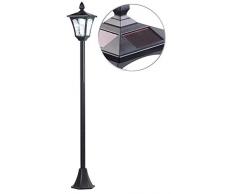 Royal Gardineer Solar Gartenleuchte: Solar-LED-Gartenlaterne, Dämmerungssensor, 40 lm, dimmbar, IP44, 1,6 m (Solar LED Gartenleuchte)