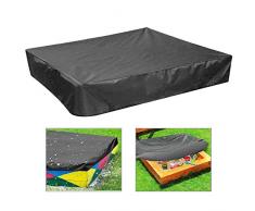 PERFETSELL Sandkastenabdeckungen 120cm*120cm Wasserdicht Sandkasten Abdeckung Oxford-Stoff Schwarz Sandkasten Abdeckplane mit Kordelzug für Sandkasten