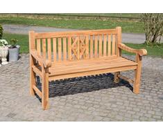CLP Teak-Gartenbank Florida mit ergonomischer Sitzfläche | Sitzbank aus Vollholz mit Einer Sitzhöhe von: 44 cm | In verschiedenen Größen erhältlich 150 cm, Teak