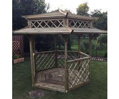 Stan-Wood JAPANISCHE GARTENLAUBE HOLZPAVILLON PAVILLON mit Holzdach 2,5m x 2,5m PAGODE