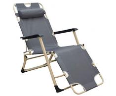 AMANKA Liegestuhl 178x65cm Garten-Liege 100 kg Klappliege verstellbar Campingliege Sonnenliege m. Auflage Kopfkissen Grau