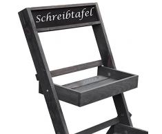 My-goodbuy24 Blumenleiter Pflanzentreppe Blumenregal Blumenetagere Holz Etage Natur - Grau - Höhe 71cm