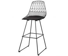 Frühstückshocker Nordic Schmiedeeisen Mode Barhocker Stuhl Home Office Möbel Mädchen Schlafzimmer Make-up Stuhl Schwarz (Sitzhöhe: 75 cm)