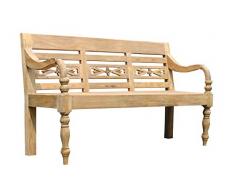 Vollwaren Teak GARTENBANK Henry 150cm Vintage Old Teakholz antik massiv Bank Parkbank Gartenmöbel