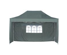 Outsunny Faltpavillon Pavillon Festzelt Faltzelt Partyzelt mit 3 x Seitenwand wetterfest Zelt Metall + Oxford Grün 4,5x3x3,2m