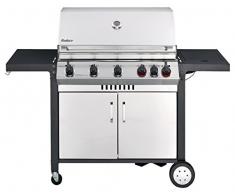 Enders BBQ Gasgrill MONROE 5 KP Turbo, Gas Grill 8179, 2 x Steak Turbo Zone, 5 Edelstahl-Brenner, Grillwagen mit Deckel, Thermometer und Guss-Platte