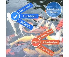 Teichklar (1 l) für kristallklares Wasser bei Algen Schwebealgen im trüben grünen Teich - Klares Wasser im Koiteich Schwimmteich Gartenteich durch Teichklärer Teichreinigung Teichpflege