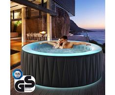 Miweba MSpa aufblasbarer Whirlpool Aurora D-AU06 Outdoor - LED optional - für 6 Personen - 138 Düsen - 204 x 70 cm - Tüv GS geprüft - 930 Liter - Pool aufblasbar (Delight Aurora 6 Personen)