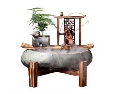 CJshop Zimmerbrunnen Keramik Indoor-Brunnen Zen-Desktop-Brunnen und Atomizer Handgemachte Feng Shui Glück-Brunnen Büro Wohnzimmer Korridor Dekoration Geschenk Zierbrunnen