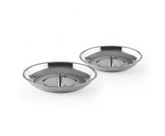 oneConcept Food Tray Grillkorb - Grillschale, für Grillgemüse und Backkartoffeln, Zubehör, Set, 2 Stück, Kebab Master Pro, Drehgrill, für oneConcept Kebab Master Pro Vertikalgrill, Edelstahl
