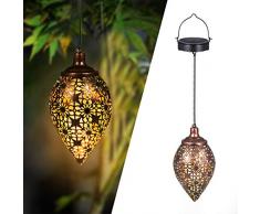 Solarlaterne für außen, Görvitor LED Solar Laterne Hängend, Deko Metall Solarlampe Garten Laterne für Aussen Garten Patio Balkon