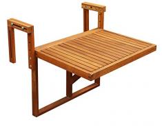 Stockholm verstellbar, zusammenklappbar Balkon Deck Tisch Terrasse Geländer Tisch Aufhängen (Golden Teak) von interbuild