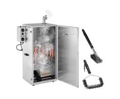 Royal Catering Räucherofen Räucherschrank mit Reinigungsbürsten RCRO-870 Set (70 l, Timer: 0-120 Min, 1.000 W, Edelstahl, inkl. 4 Roste und 2 Bürsten)
