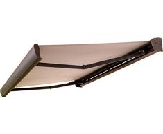 Broxsun Kassettenmarkise Cuba LED Beleuchtung, 2,1 bis 7m x3,6m, 120 Stoffe Farben, Markise elektrisch, Breite 291 bis 350cm, Länge 160cm, Motor Standart/Fernbedienung