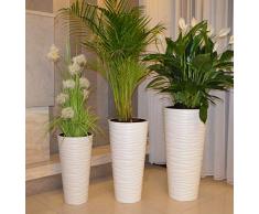 Blumenkübel Welle Slim Rund Einsatz Pflanzgefäß 3D Effekt Wellen Set 3: XL XXL 3XL