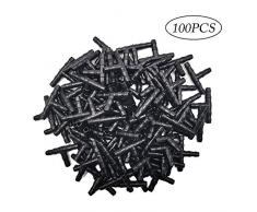 Kalolary 100Pcs Sprinkler Bewässerung 4/7mm T-Stück Barb Schlauchverbinder PVC Berieselungs, Bewässerungsschlauch Zerstäubungsdüse Tropfen Mikro Spray Bewässerungs Gelenk